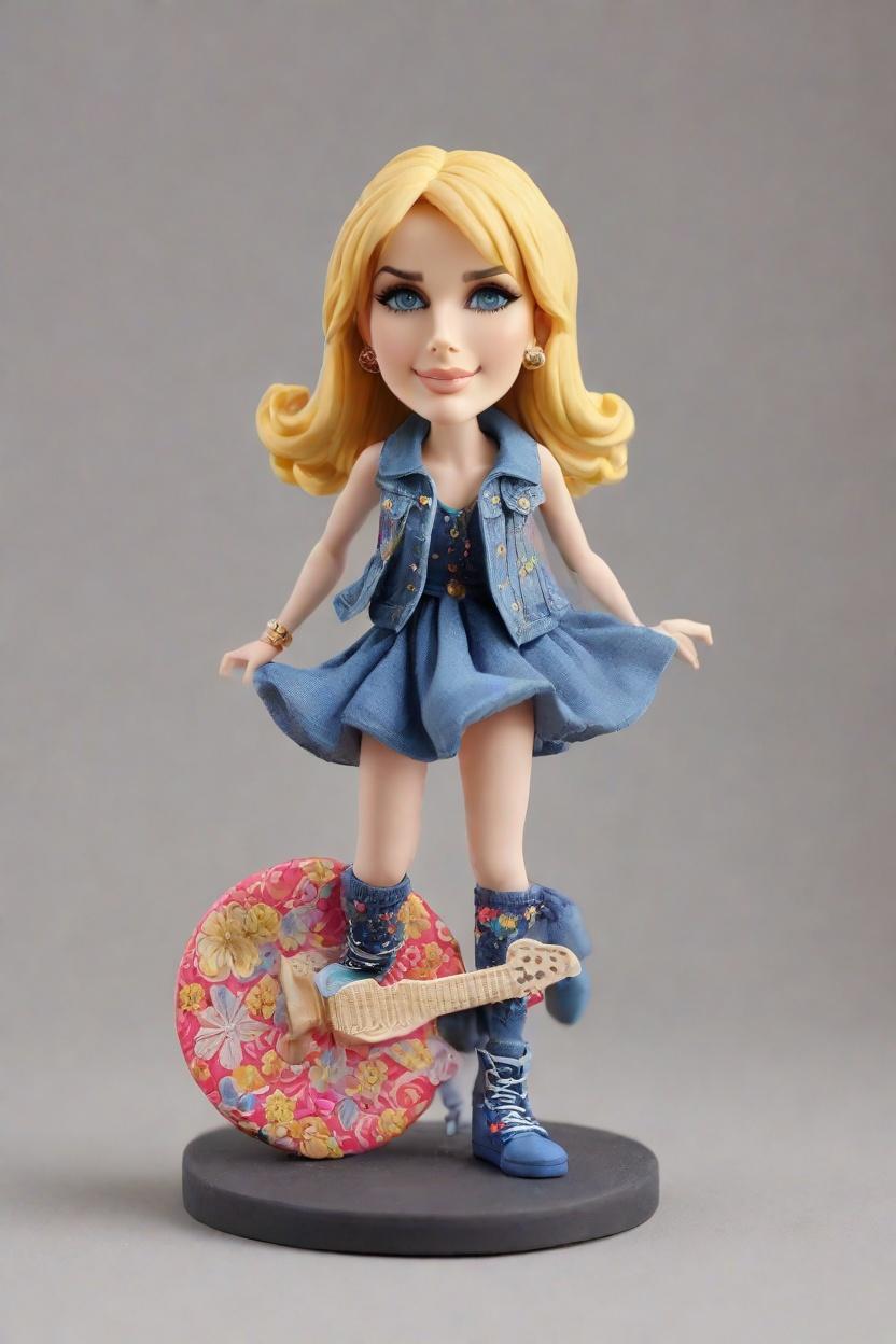 A Unique Twist on Bobblehead Dolls: The Personalized Figurine That's Taking the Fashion World by Storm,She's Rocking It! My Custom Bobblehead Doll in a Floral Dress and Denim Jacket