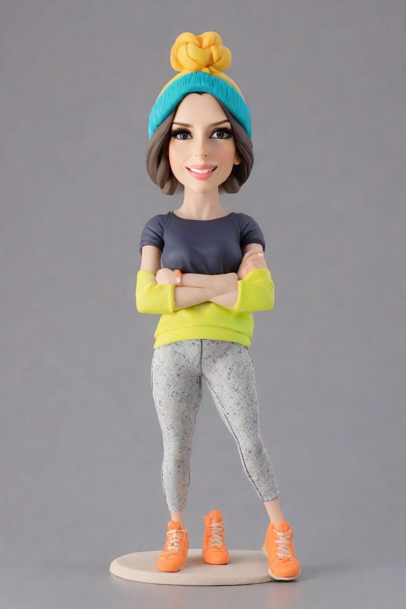 Custom Fitness Flexing Bobblehead,She's Flexing Her Muscles: Create Your Own Bobblehead Doll