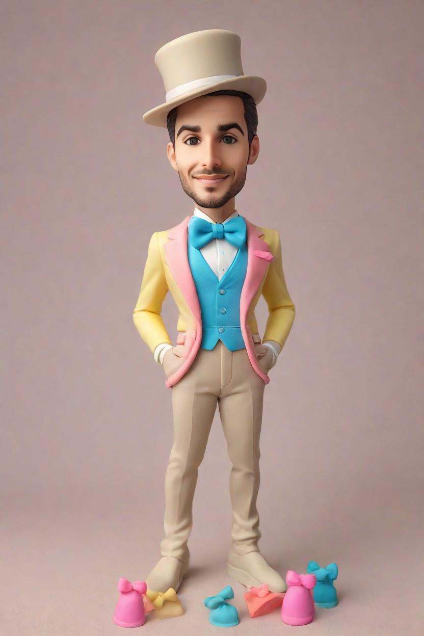 Custom Casual Charm Bobblehead,He Just Created His Own Playful Bobblehead!