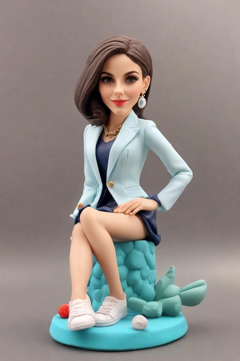 Custom Engagement Chic Bobblehead,She Just Created Her Own Playful Engagement Bobblehead! 🎉