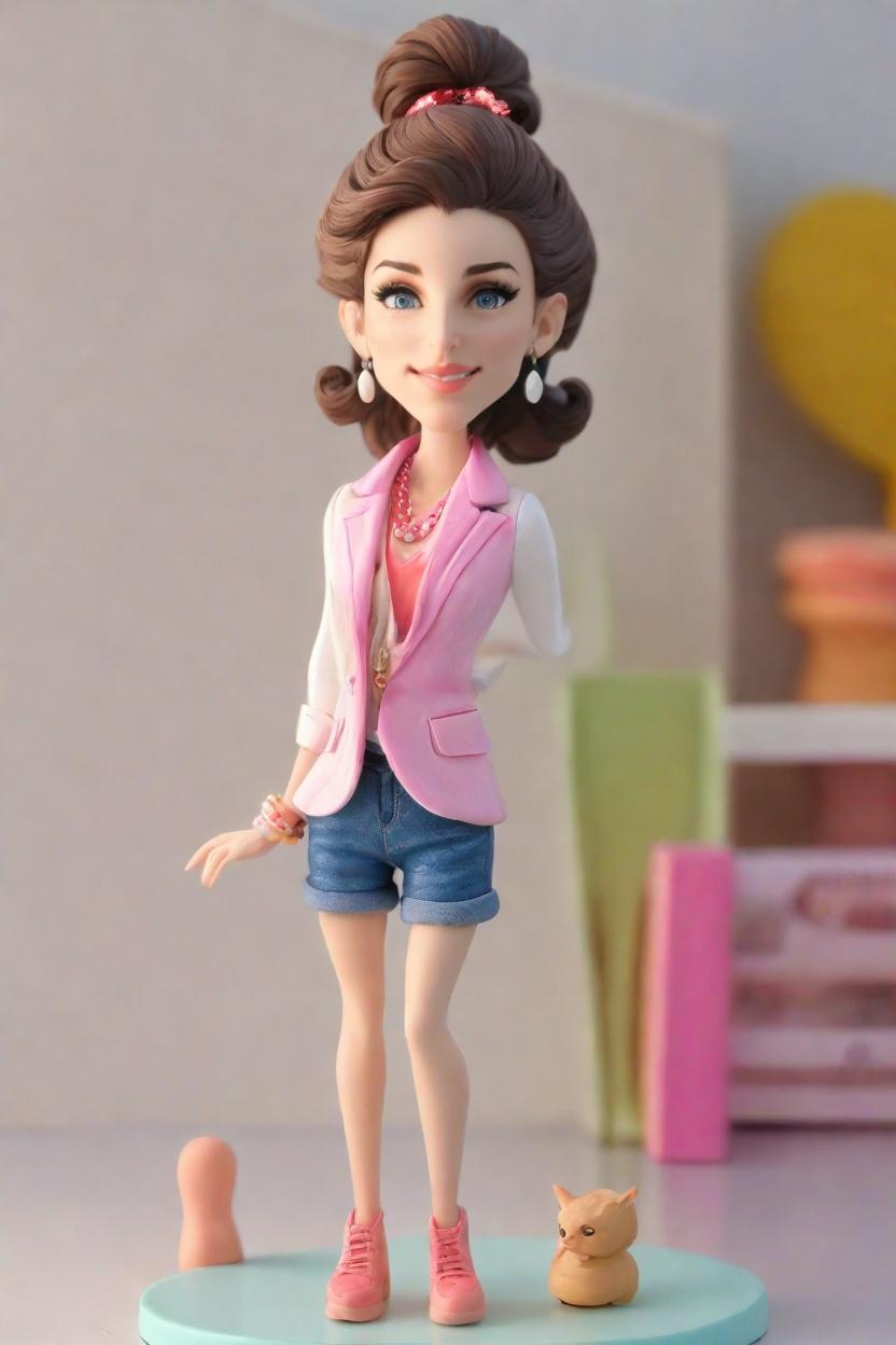 Unveiling the Vibrant World of Custom Bobblehead Dolls: The Ultimate Cheerful Wave,Meet 'Bobble Betty': A Neon Pink Blazer-Clad Social Media Sensation's Personal Bobblehead