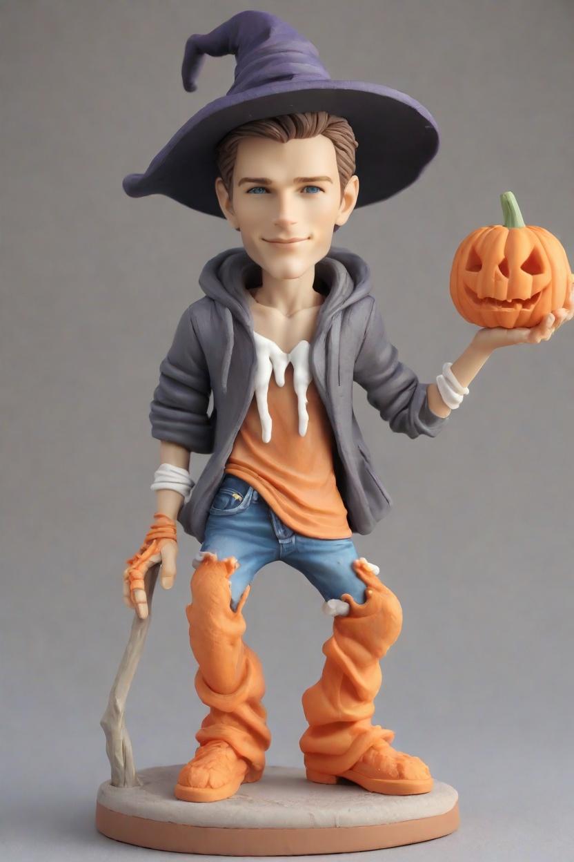 Discovering the Art of Bobblehead Dolls: A Halloween Fashion Statement,Halloween Transformation: I Made My Own Bobblehead Doll in a Pumpkin Hoodie!