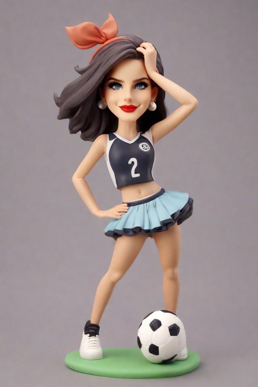 Custom Kicking Soccer Bobblehead,She’s Got Game: Create Your Own Playful Soccer Star Bobblehead