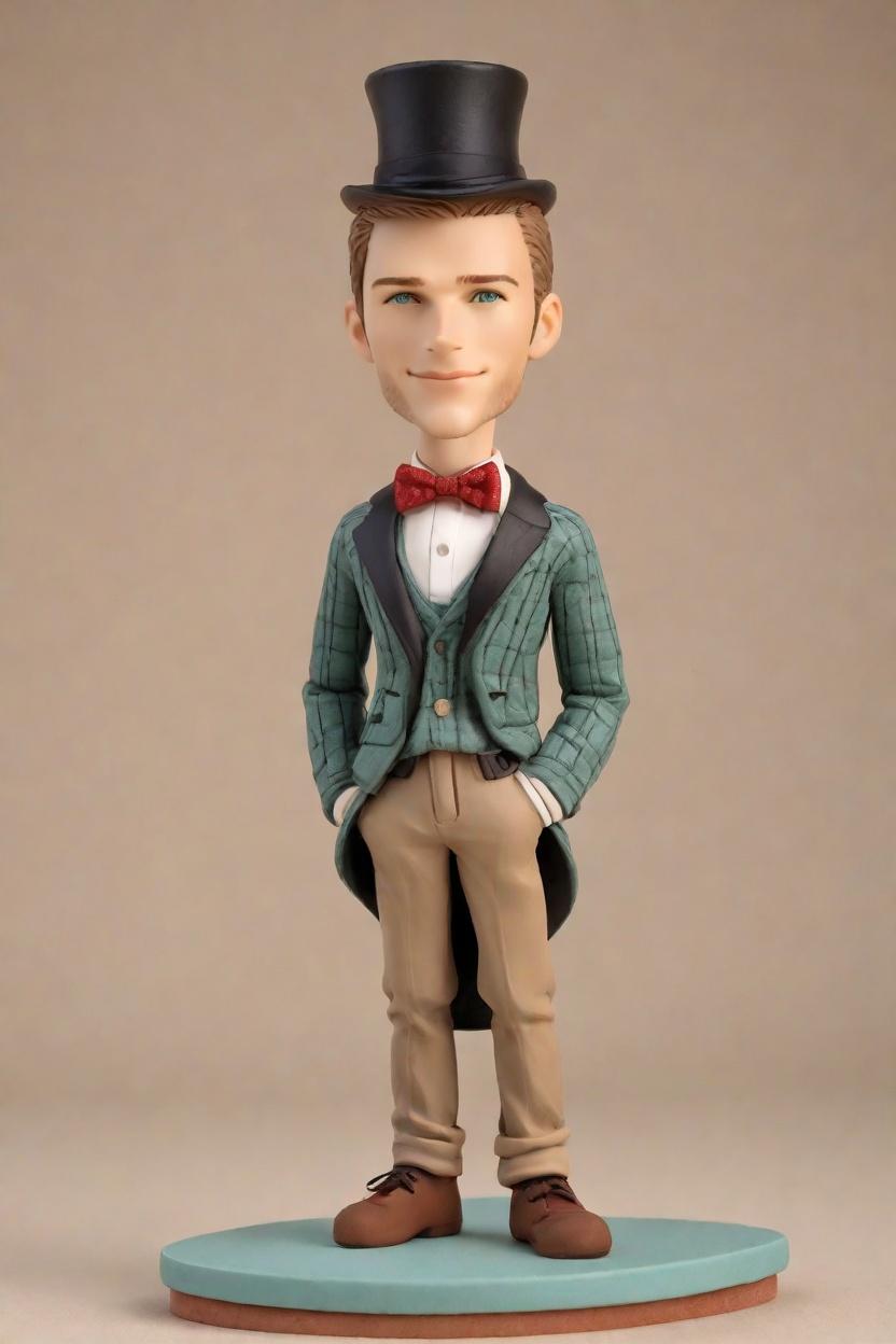 The Playful Maverick: A Bobblehead Tale of Casual Charm,He's Got Swagger: My Mini-Me Bobblehead Adventure
