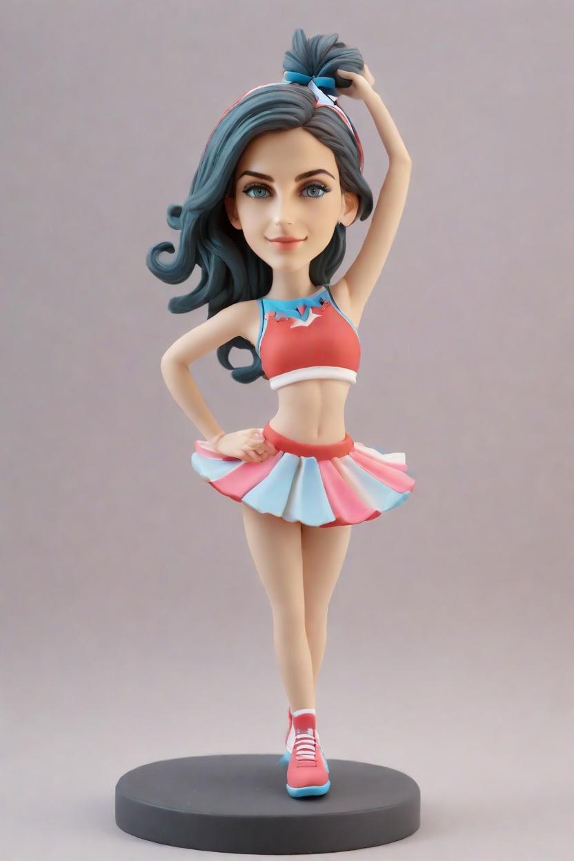 Custom Cheerleading Spirit Bobblehead,She Created Her Cheerleading Bobblehead Lookalike!