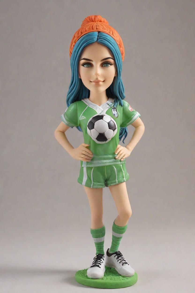 A Kick in the Right Direction: Unboxing My Personalized Soccer Bobblehead,Soccer Star's Playful Kick: A Glittery Bobblehead Tale