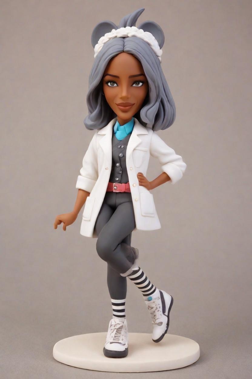 Custom Teacher Chic Bobblehead,She Created a Chic Lab Coat Bobblehead!