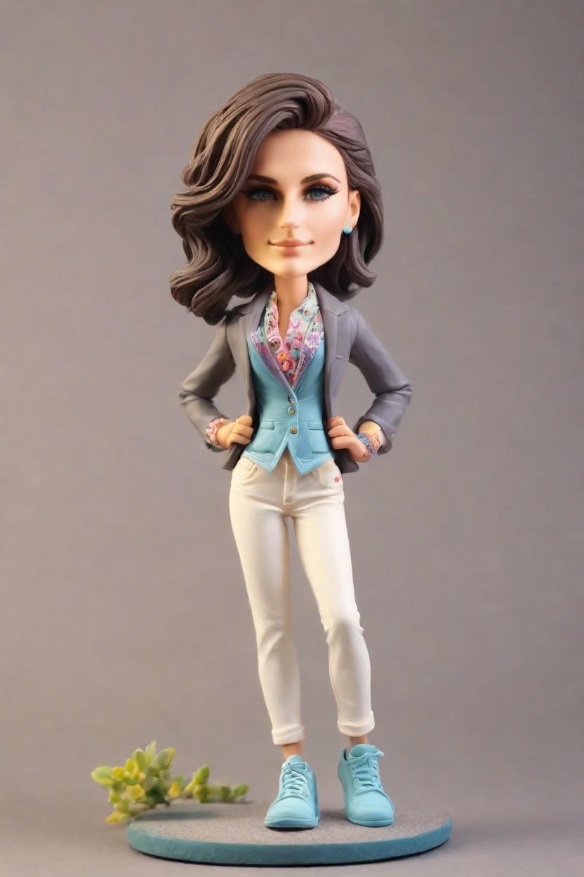 custom Empowerment Chic bobblehead,She crafted her own Confidently Standing bobblehead doll!