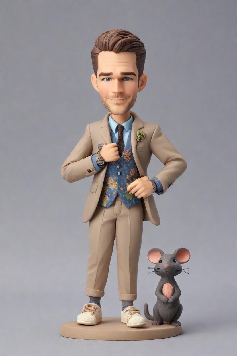 Floral Suits and Mismatched Socks: The New Trend in Custom Bobblehead Dolls,Meet Bob: The Casual Lean, Playful Wink Bobblehead That's Taking Over Social Media!