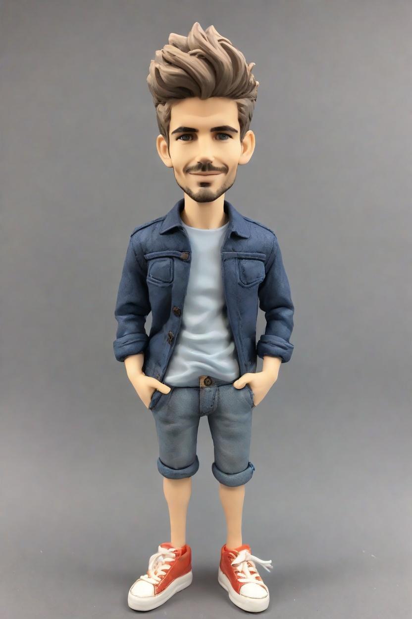 A Flannel-Clad Fan's Ultimate Bobblehead Collection,He Casually Leaned, and the Bobbleheads Couldn't Stop Talking!
