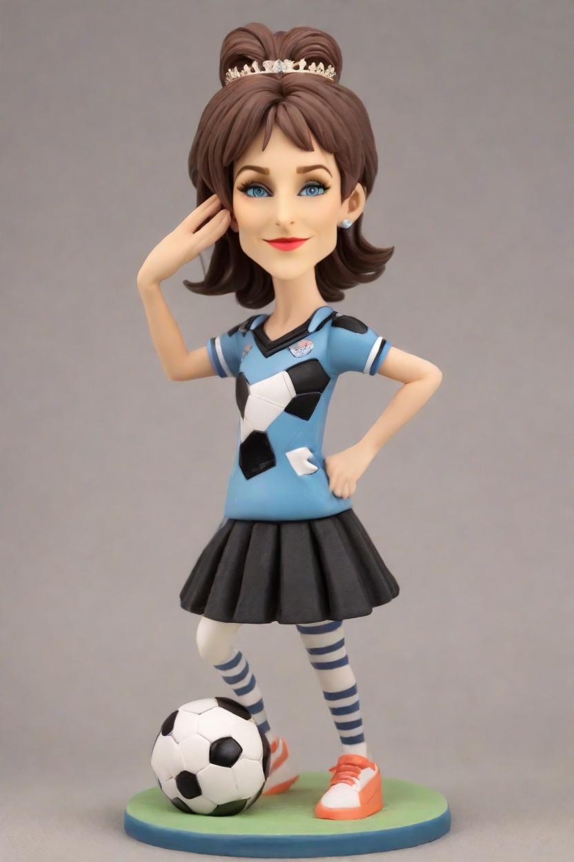 Custom Kicking Soccer Bobblehead,She's Kicking Goals with a Wink! #BobbleheadMagic