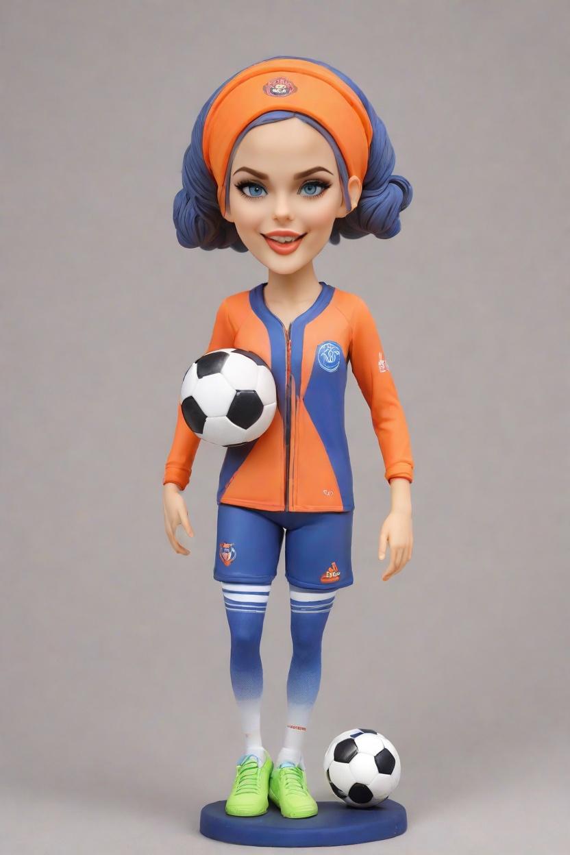 Soccer Star Custom Playful Bobblehead,She Kicks Goals and Winks: Create Your Own Bobblehead Doll