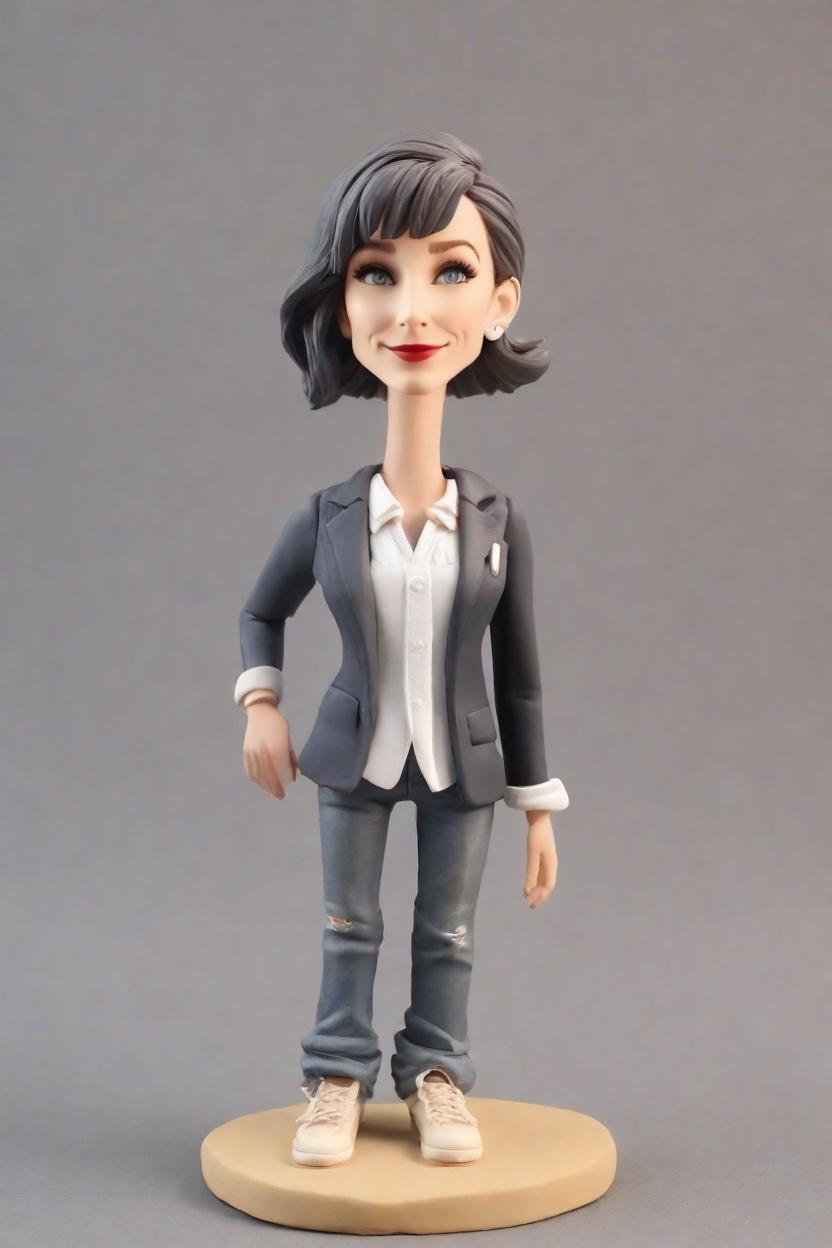 Custom Corporate Chic Bobblehead,She's Stylishly Standing: Create Your Own Bobblehead Doll
