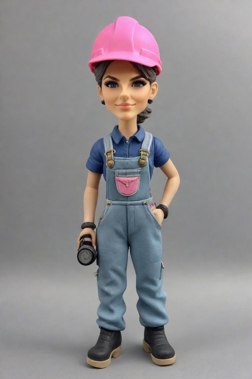 Custom Engineer Chic Bobblehead,She Crafted Her Own Engineer Bobblehead Doll!
