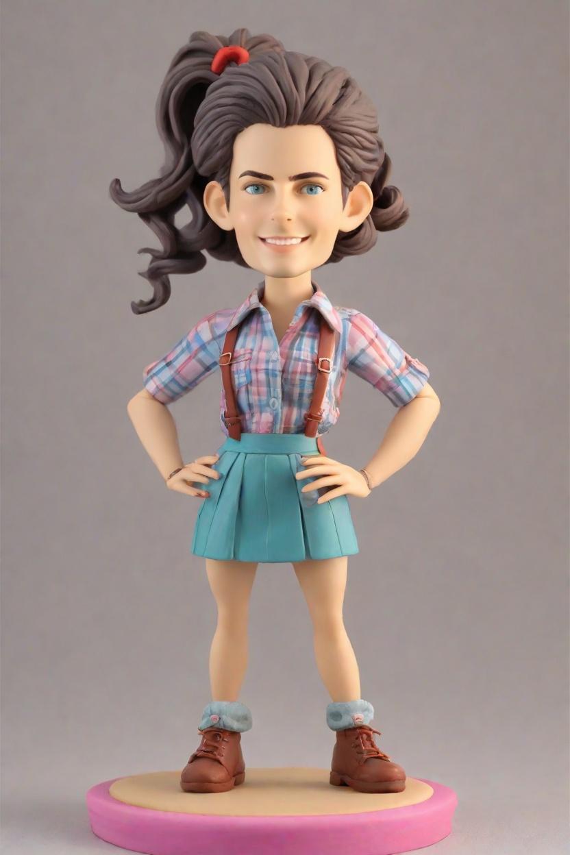 Custom Sports Fanatic Flannel Bobblehead,He Made His Own Playful Wink Bobblehead! 🏒️😉