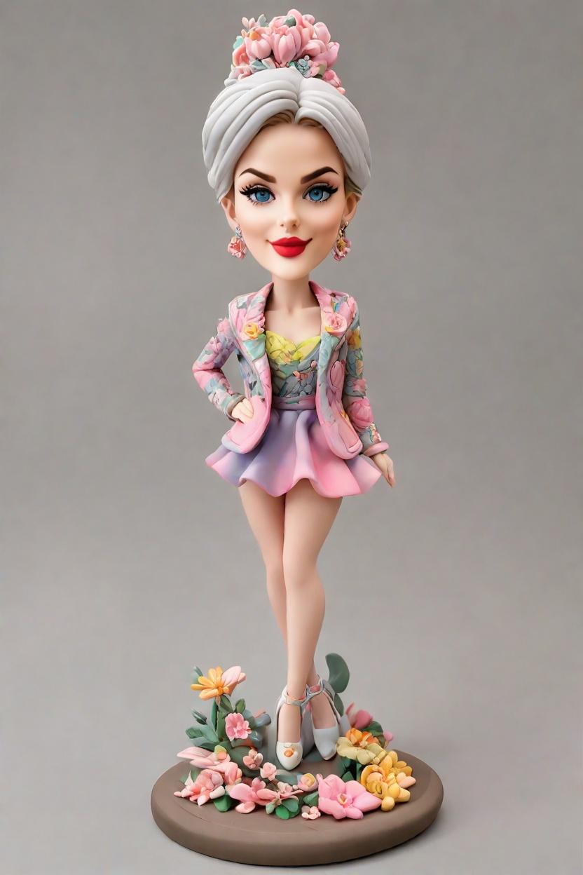 Punk, Florals, and Mismatched Shoes: Unveiling the Ultimate Wedding Bobblehead,Her Wedding Day Spin: A Punk-Inspired Mini-Me Moment
