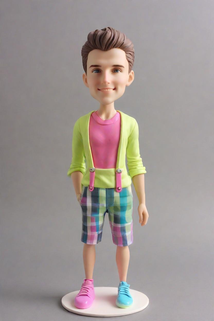 Casual Charm Custom Bobblehead,He Just Created His Own Playful Bobblehead! 😜