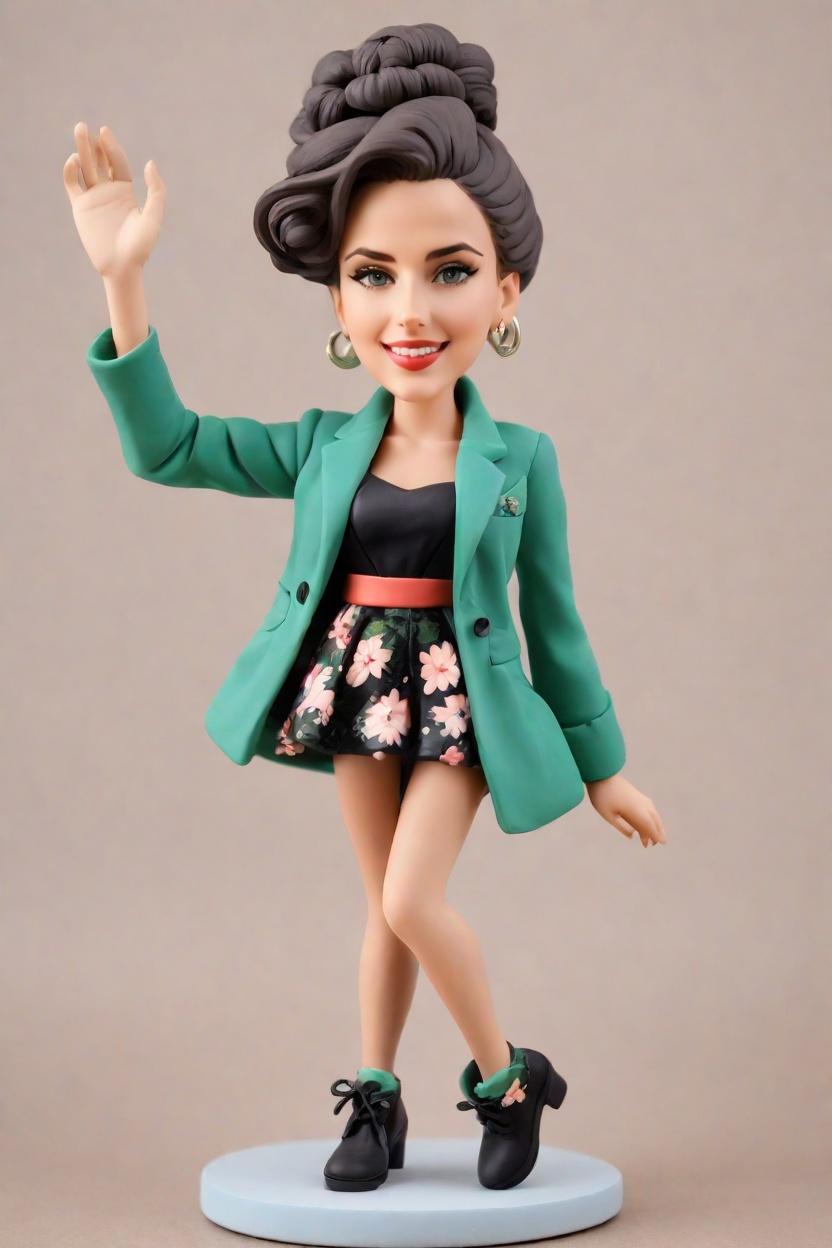 Custom Anniversary Graceful Bobblehead,She's Created Her Own Bobblehead Doll for the Big Day!