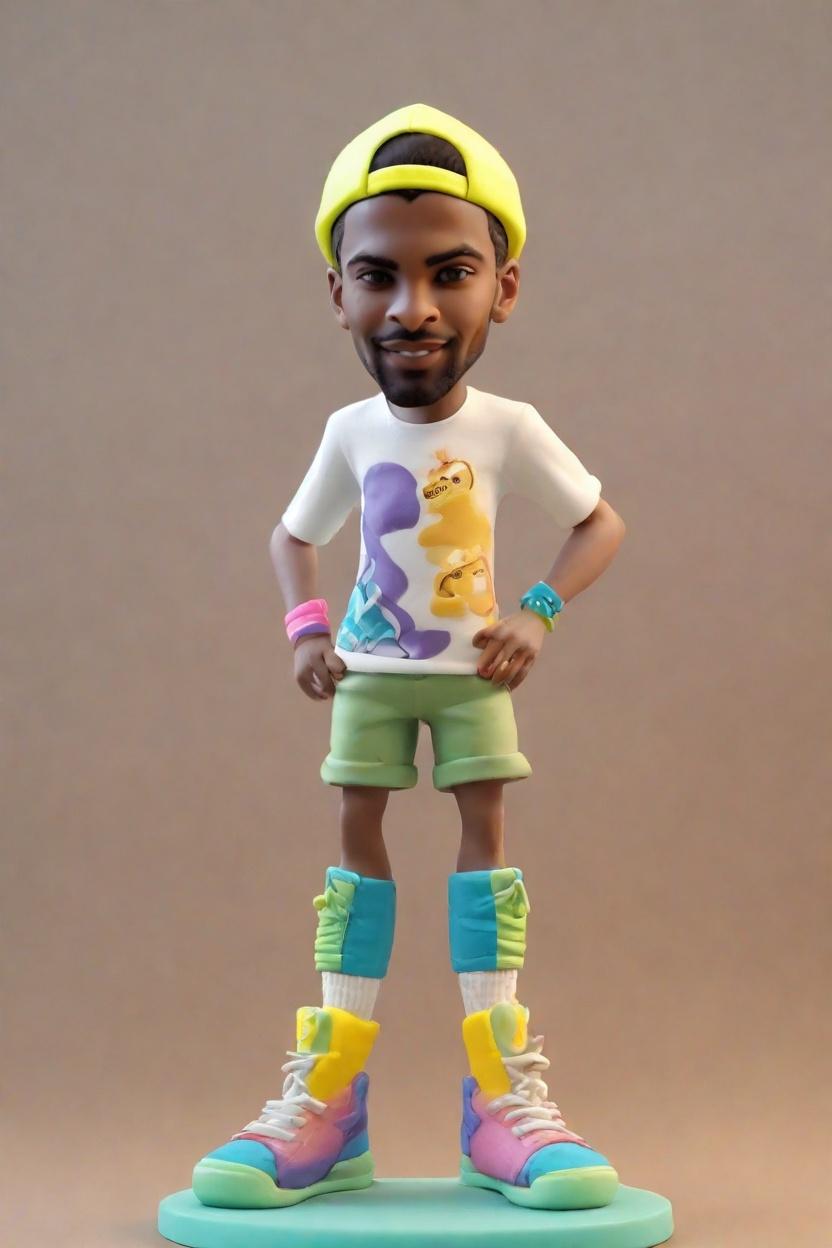 Custom Sports Star Casual Bobblehead,He Just Created His Own Playful Athlete Bobblehead! 🏀
