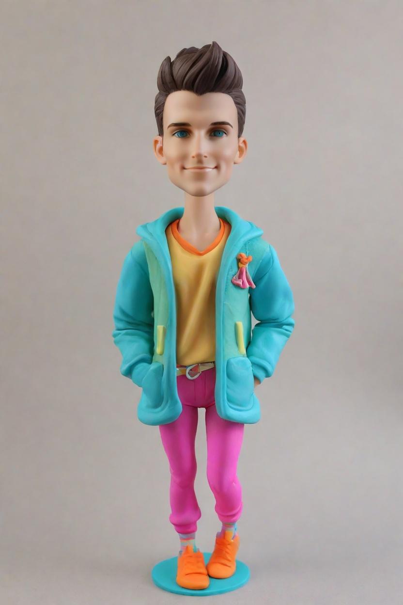 Trend Alert: Neon-Clad Sports Enthusiasts Embrace Custom Bobblehead Dolls as the New Fashion Statement,Meet Jake: He Just Created His Neon-Legged, Playful Wink Bobblehead and It’s Going Viral!