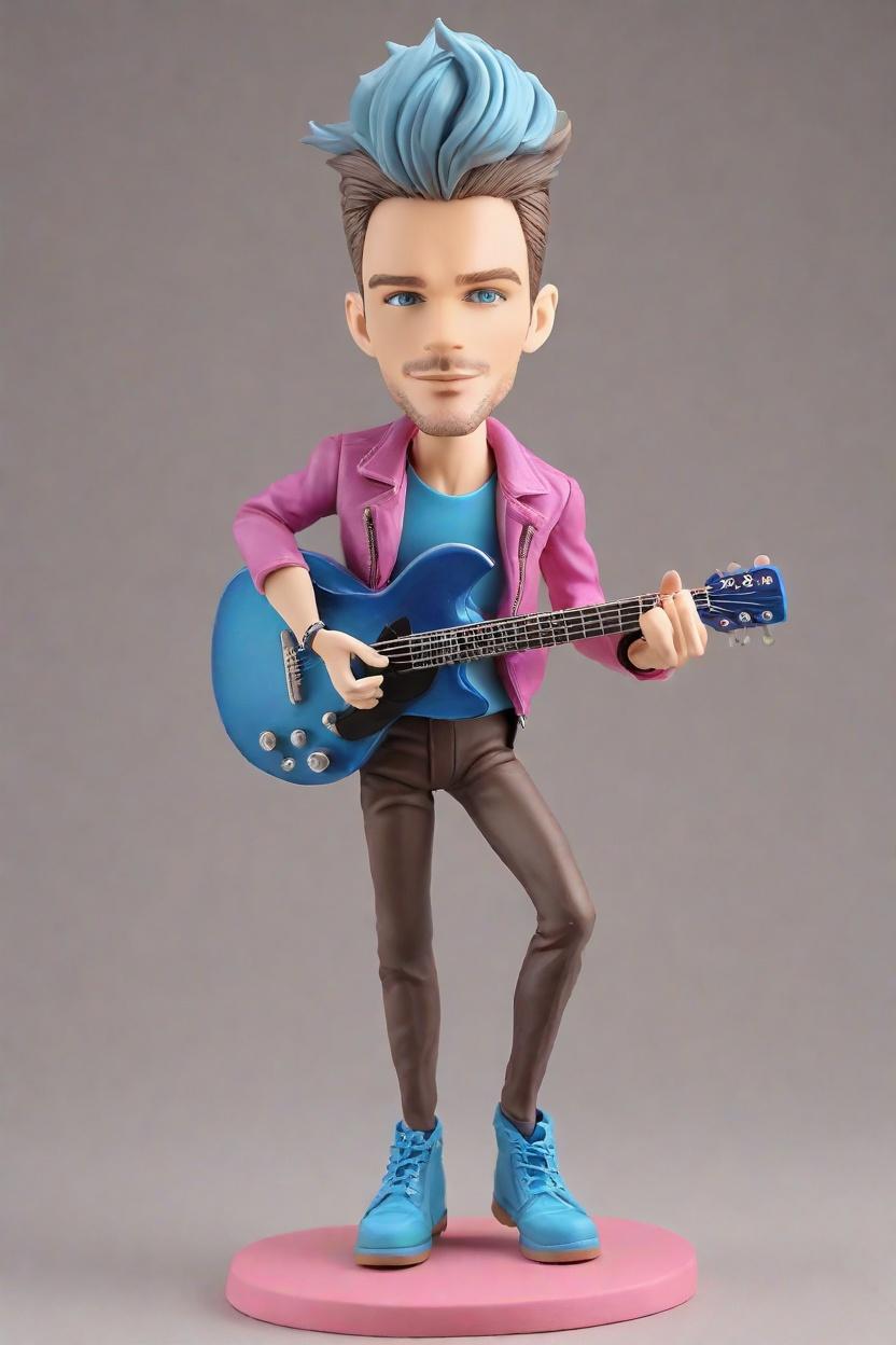 Custom Rock Star Bobblehead,He's Rockin' His Own Bobblehead Doll!