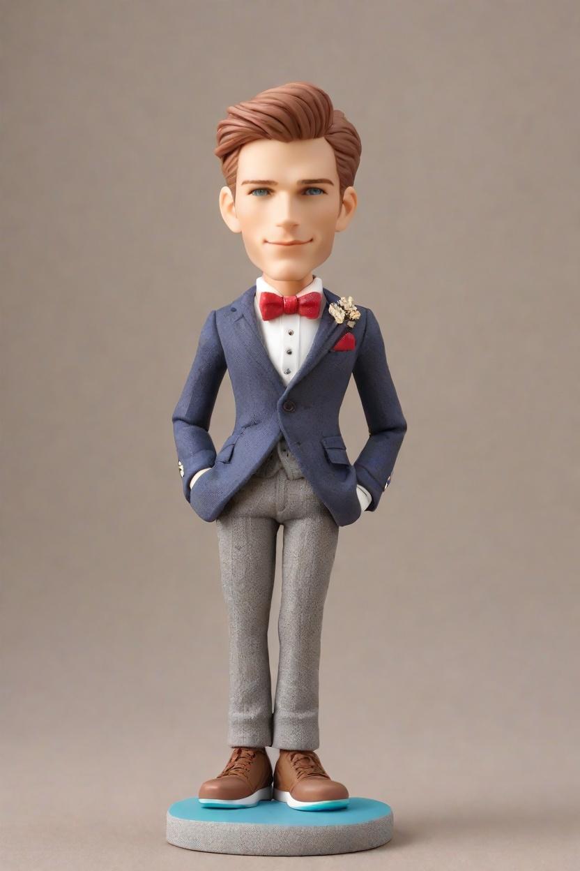 Sneaker-Clad Swagger: Unveiling the Trendy Bobblehead Phenomenon,Confidently Pocket-Handed: My Bobblehead Journey in a Dapper Outfit