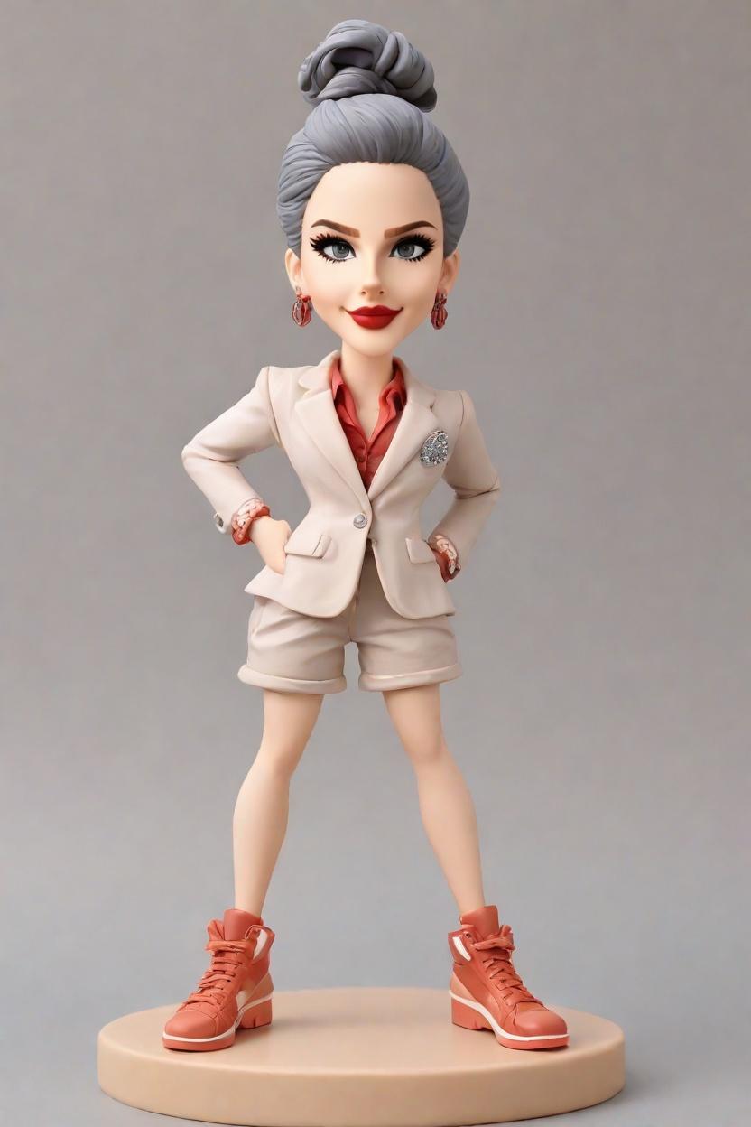 custom Recognition Achievement bobblehead,She Created Her Own Confident Trophy-Holding Bobblehead