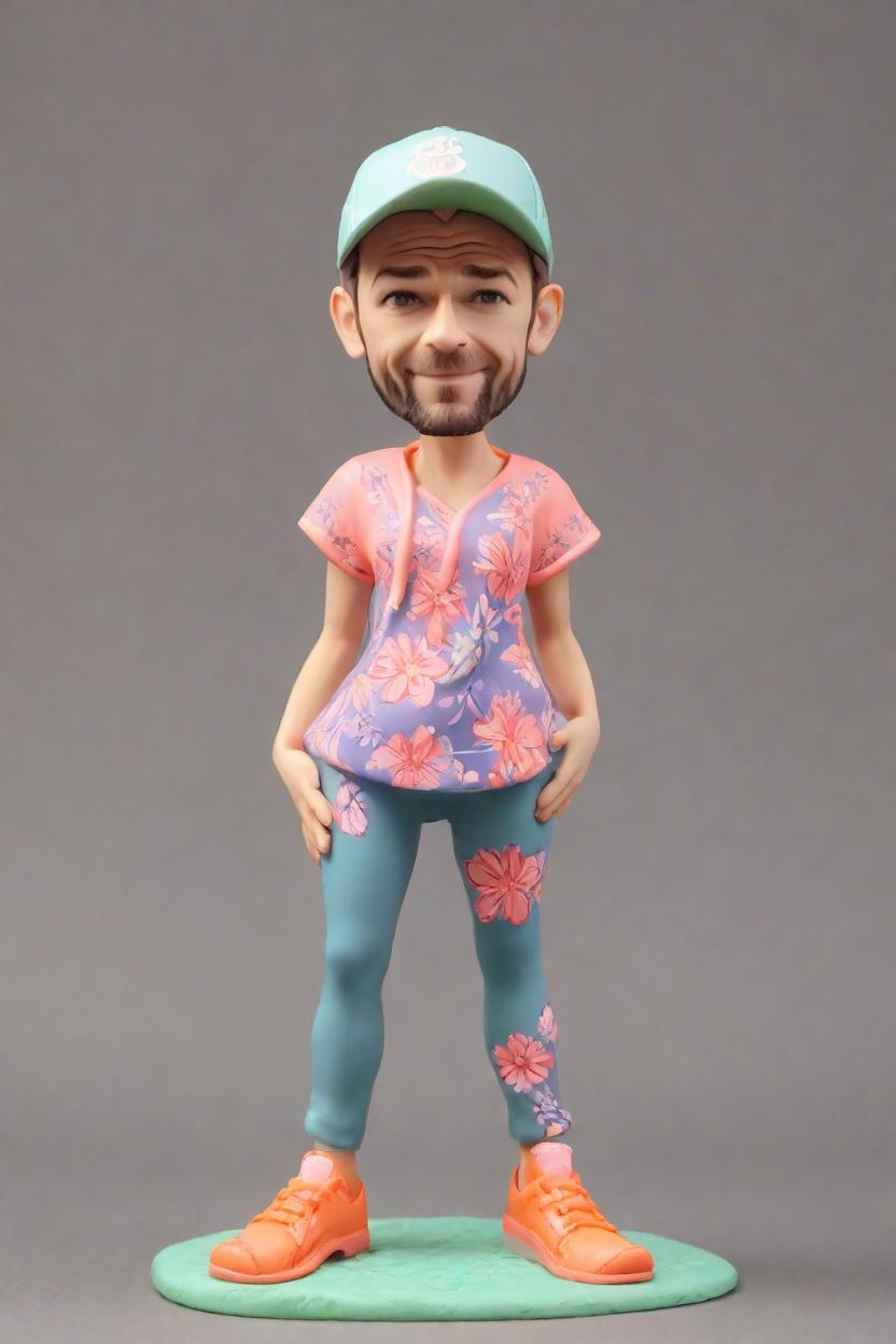 Custom Yoga Wellness Bobblehead,Tim's Playful Yoga Pose: Create Your Own Bobblehead Doll