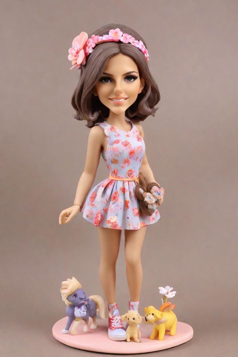 Custom Pet Lover's Playful Bobblehead,She's Strutting Her Stuff: Create Your Own Bobblehead Doll
