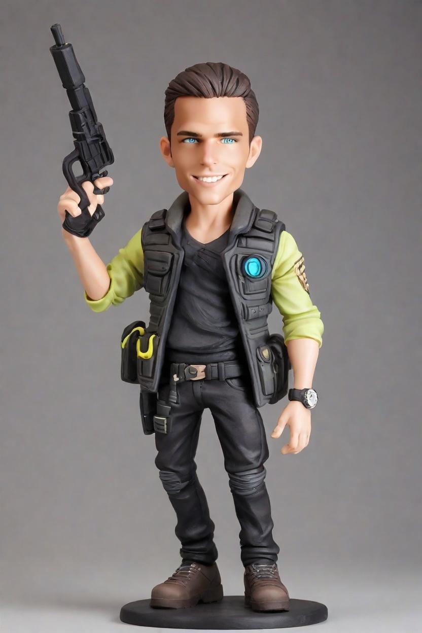 custom Cyberpunk Action Bobblehead,John's Epic Cyber Bobblehead Adventure