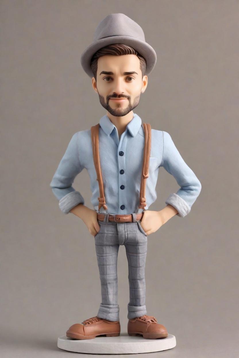 Custom Casual Artist Bobblehead,John Shares His Quirky Fedora Bobblehead Creation