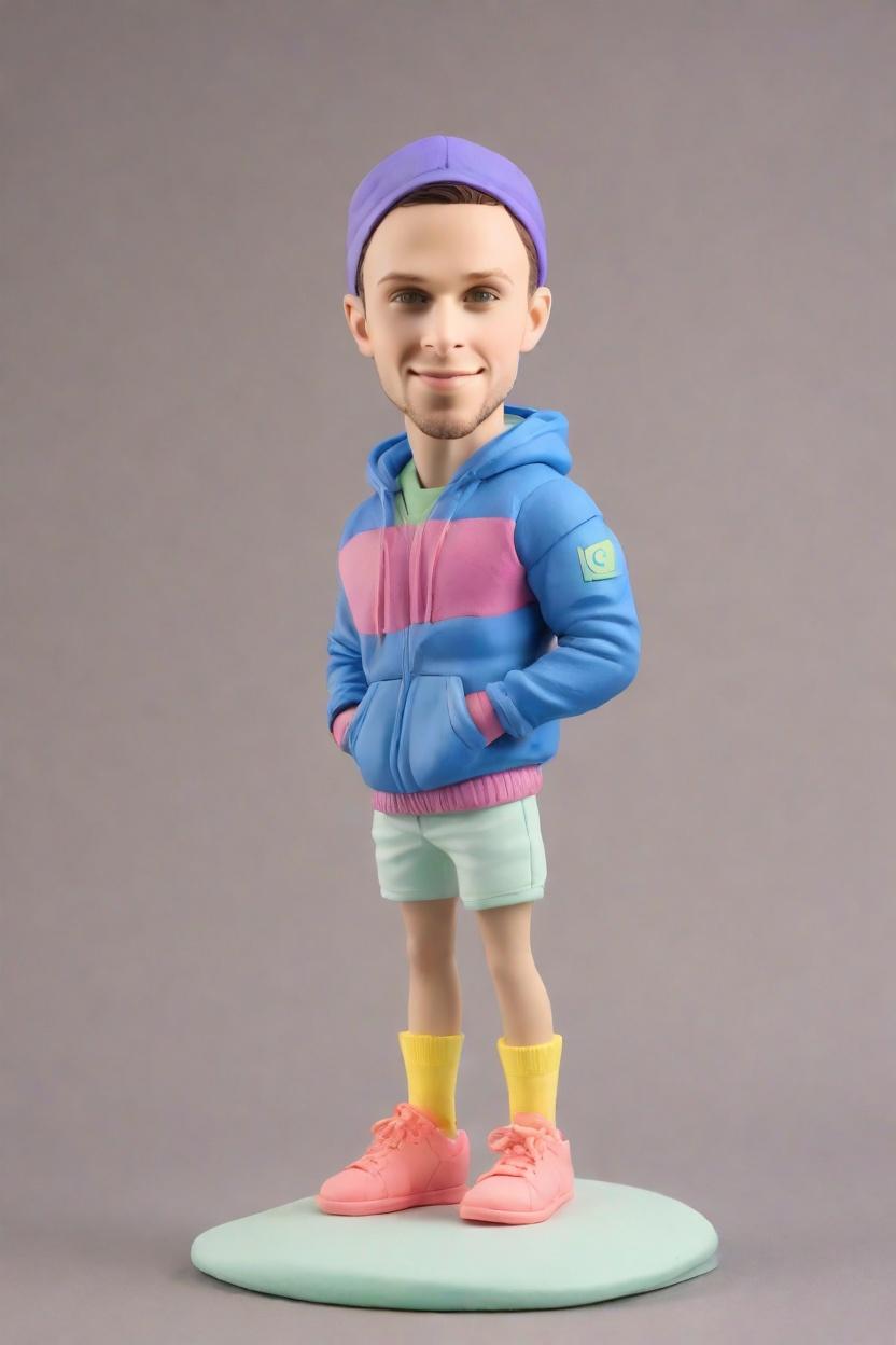 The Playful Wink: Custom Bobblehead Dolls That Capture the Casual Lean,Unleash Your Inner Athlete: Creating Your Own Neon-Clad Bobblehead Doll