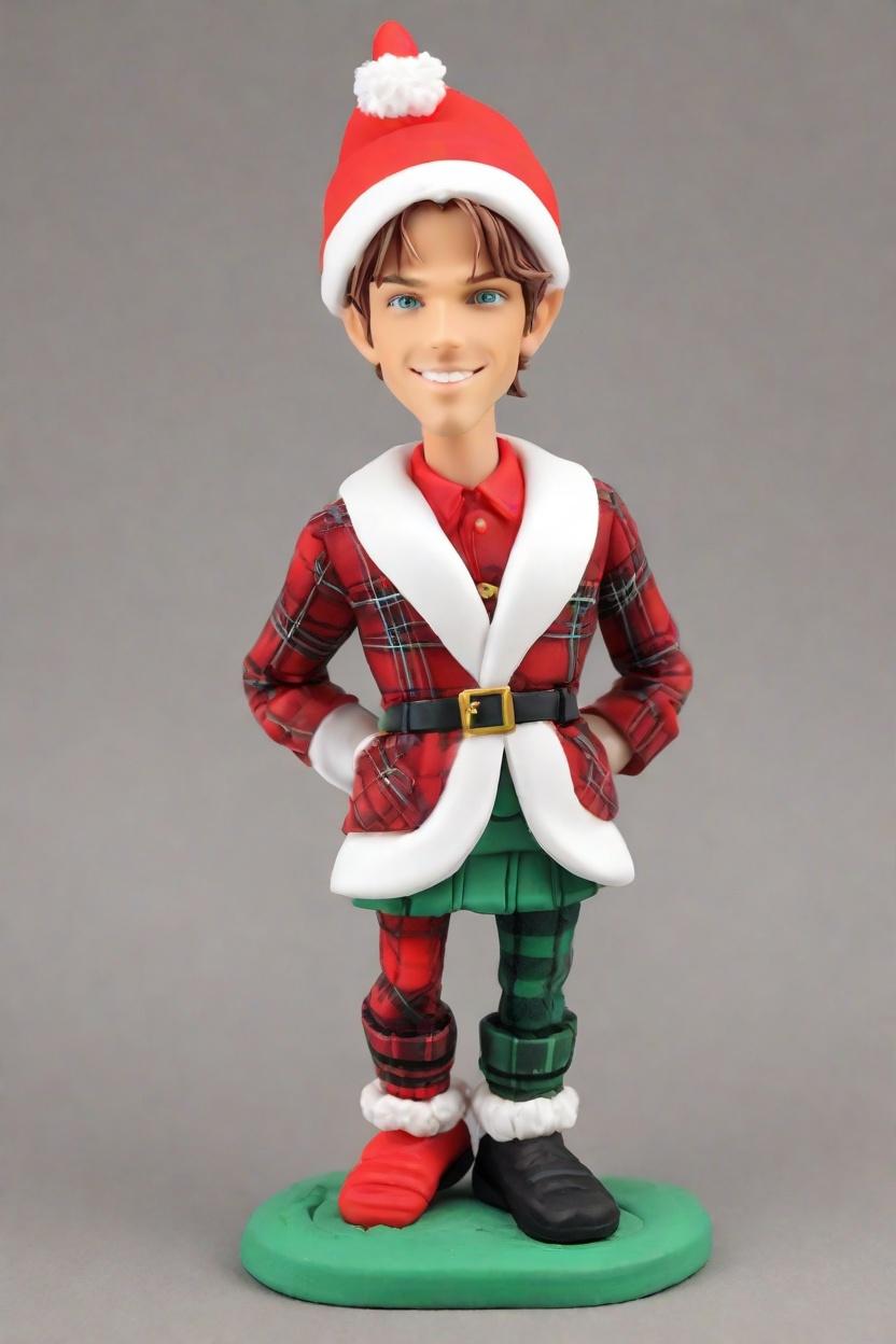 The Cheeky Santa: A Tartan Twist on a Classic Christmas Figurine,He Cheeky Grinned in a Kilt: My Unforgettable Christmas Mini-Me