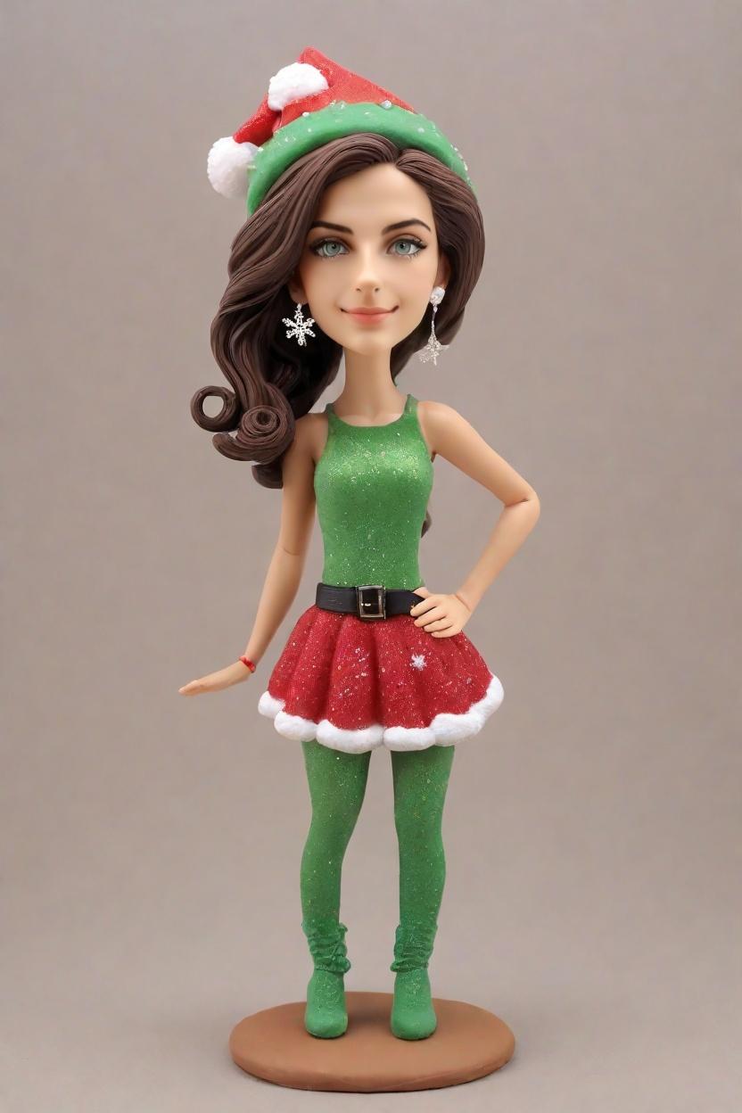 custom Festive Cheerful Bobblehead,She Created a Festive Cheerful Bobblehead Doll!