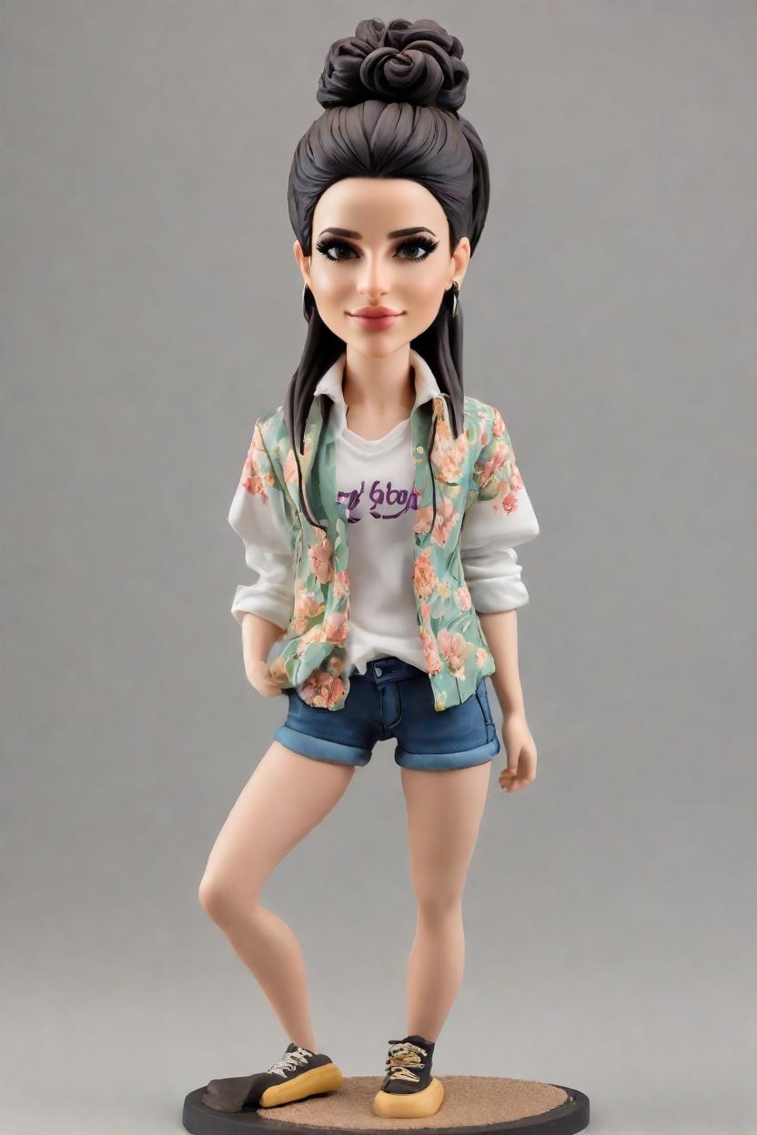 Punk Meets Floral: A Bobblehead Tale of Love and Rebellion,She's Winking at Tradition: My Cheeky Anniversary Mini-Me