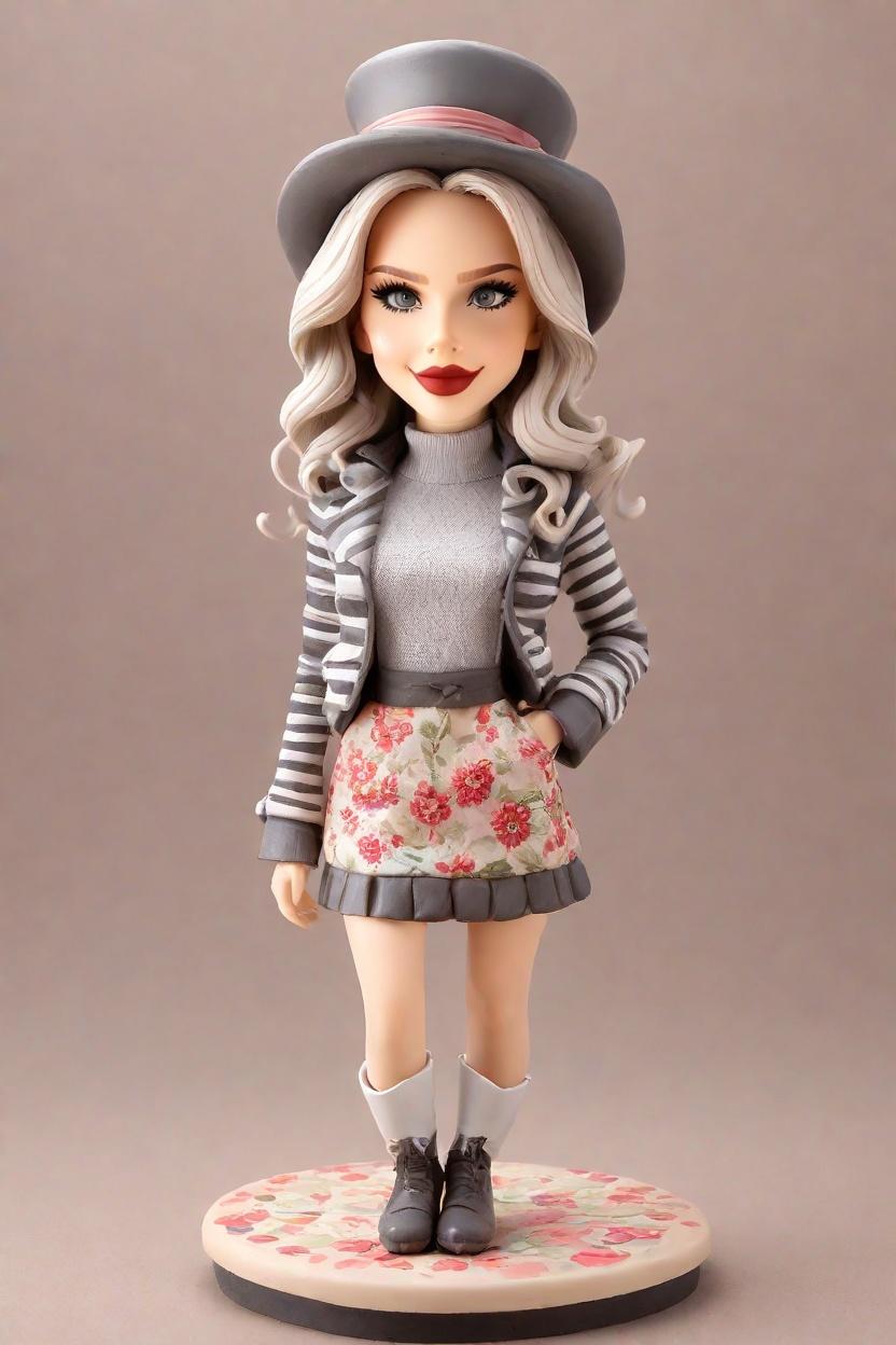 Trend Alert: Floral Mini-Dresses and Top Hats - The New Bobblehead Fashion Statement,My Mini-Me Moment: Sharing the Playful Pout of My Company Mascot Bobblehead on Instagram