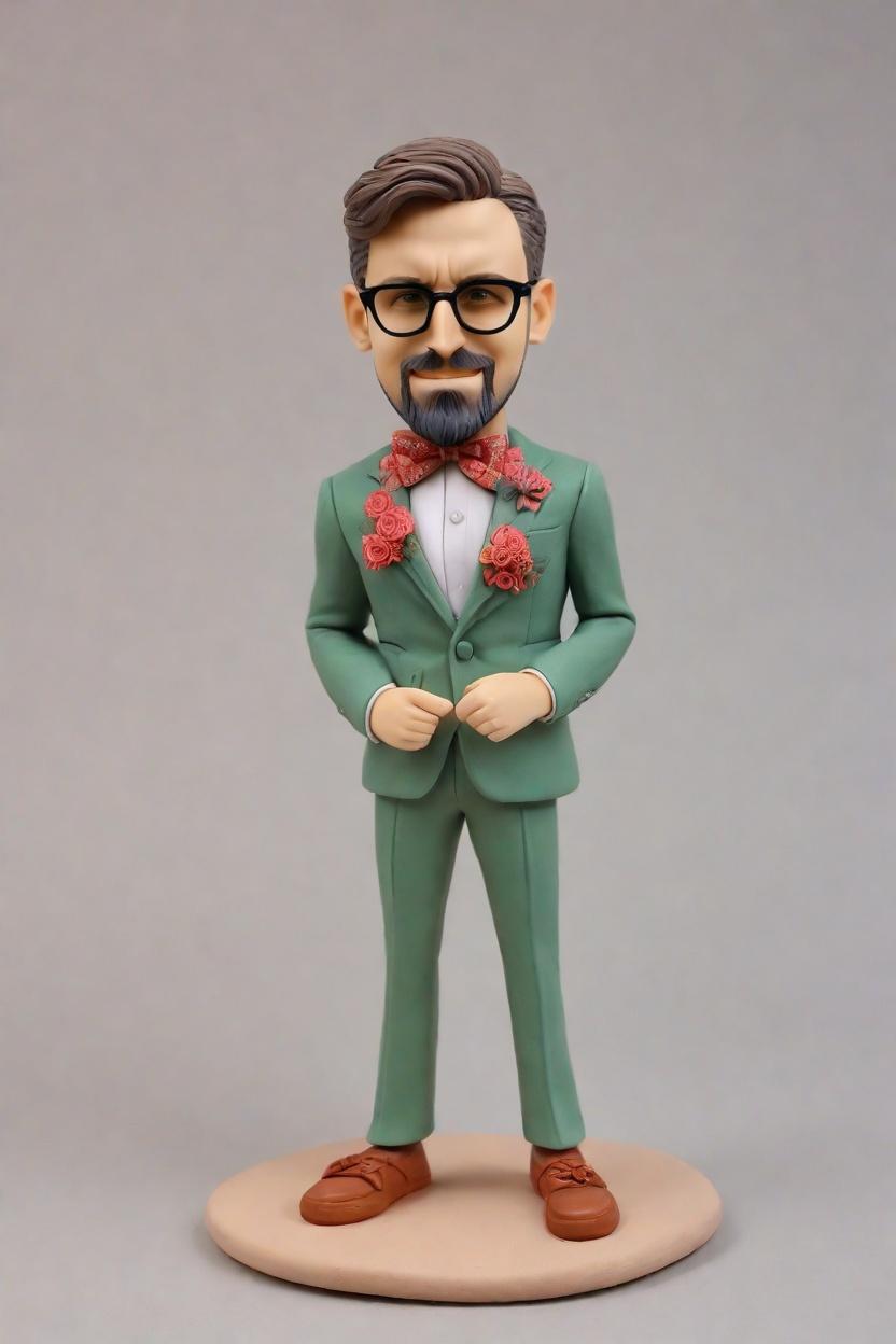 Personalized Bobblehead Dolls: The New Fashion Statement in Figurine Art,He's Got Swagger! Creating His Own Bobblehead Doll in a Playful Floral Suit