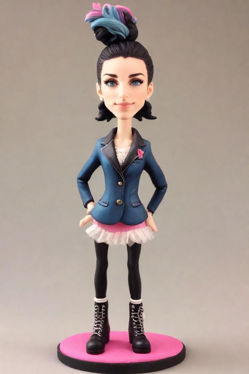 custom Manager Confidence bobblehead,She's Unleashing Her Inner Punk with a Custom Bobblehead!