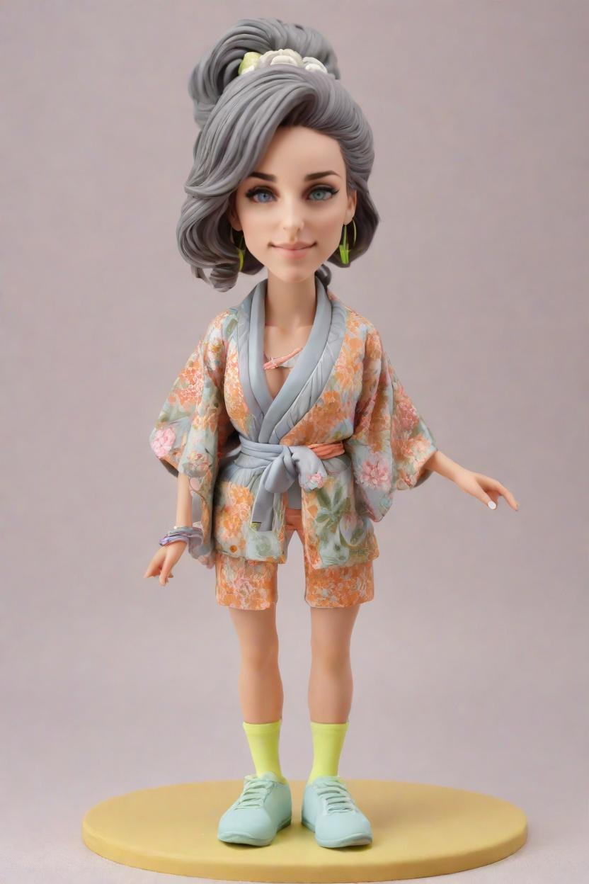 Custom Holiday Cheeky Bobblehead,She's Got Swag: Create Your Own Bobblehead Doll in Kimono