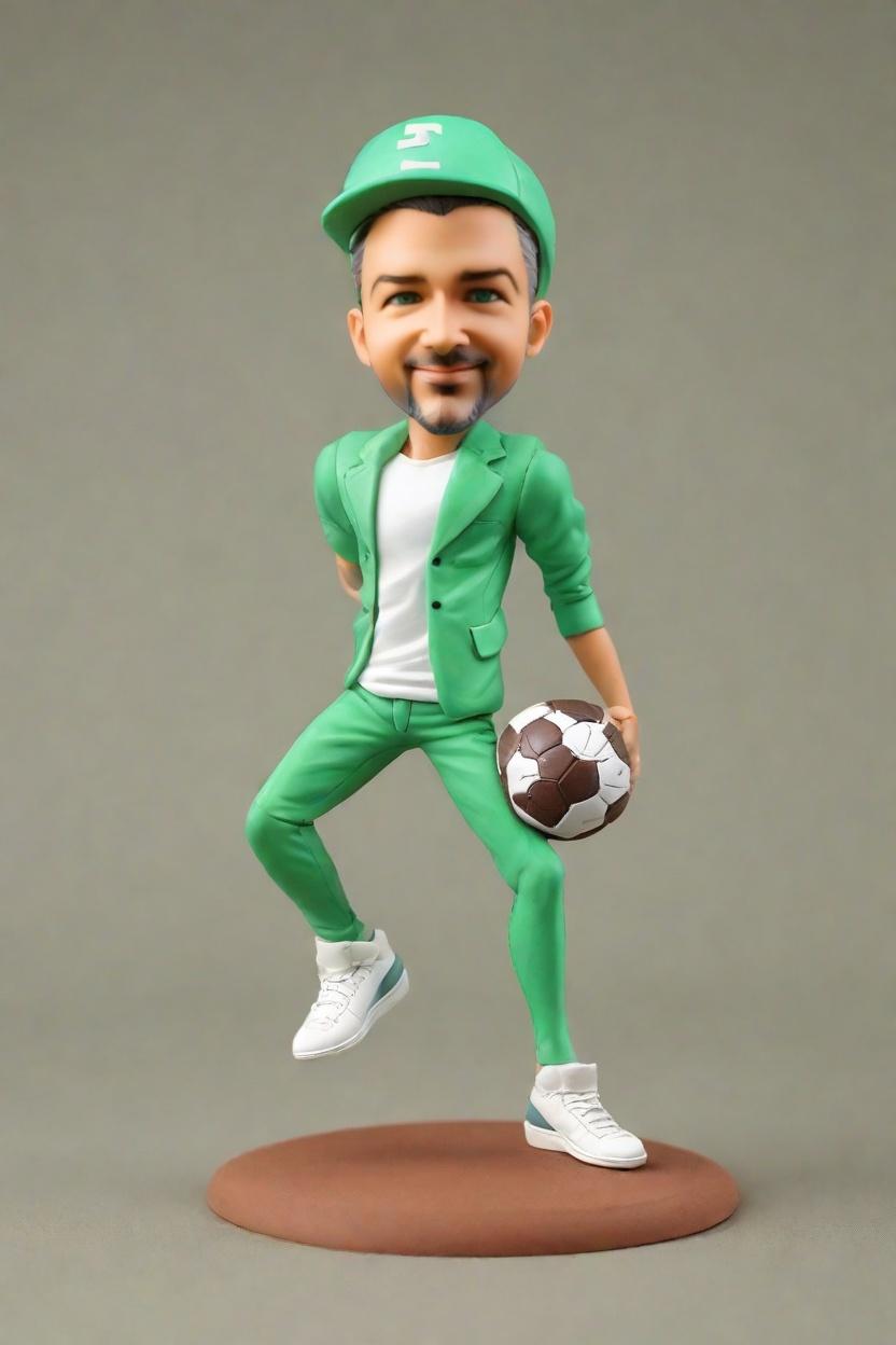 Custom Sports Star Bobblehead,He Made His Own Football Hero Bobblehead Doll!