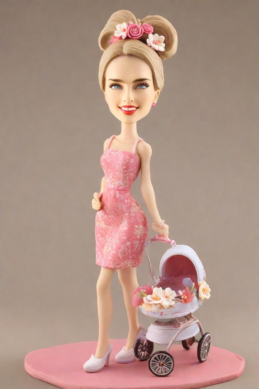 Unveiling My Cheeky Side: A Pregnant Figurine That Captures the Joy of Anticipation,She's Winking at the Future: A Personalized Mini-Me Figurine for Baby Showers
