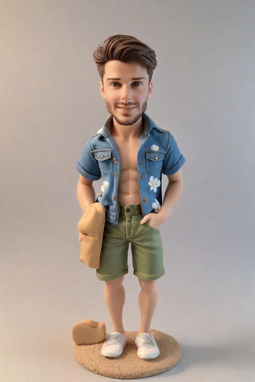 Custom Beach Vacation Bobblehead,He Made His Own Hawaiian Bobblehead Doll!