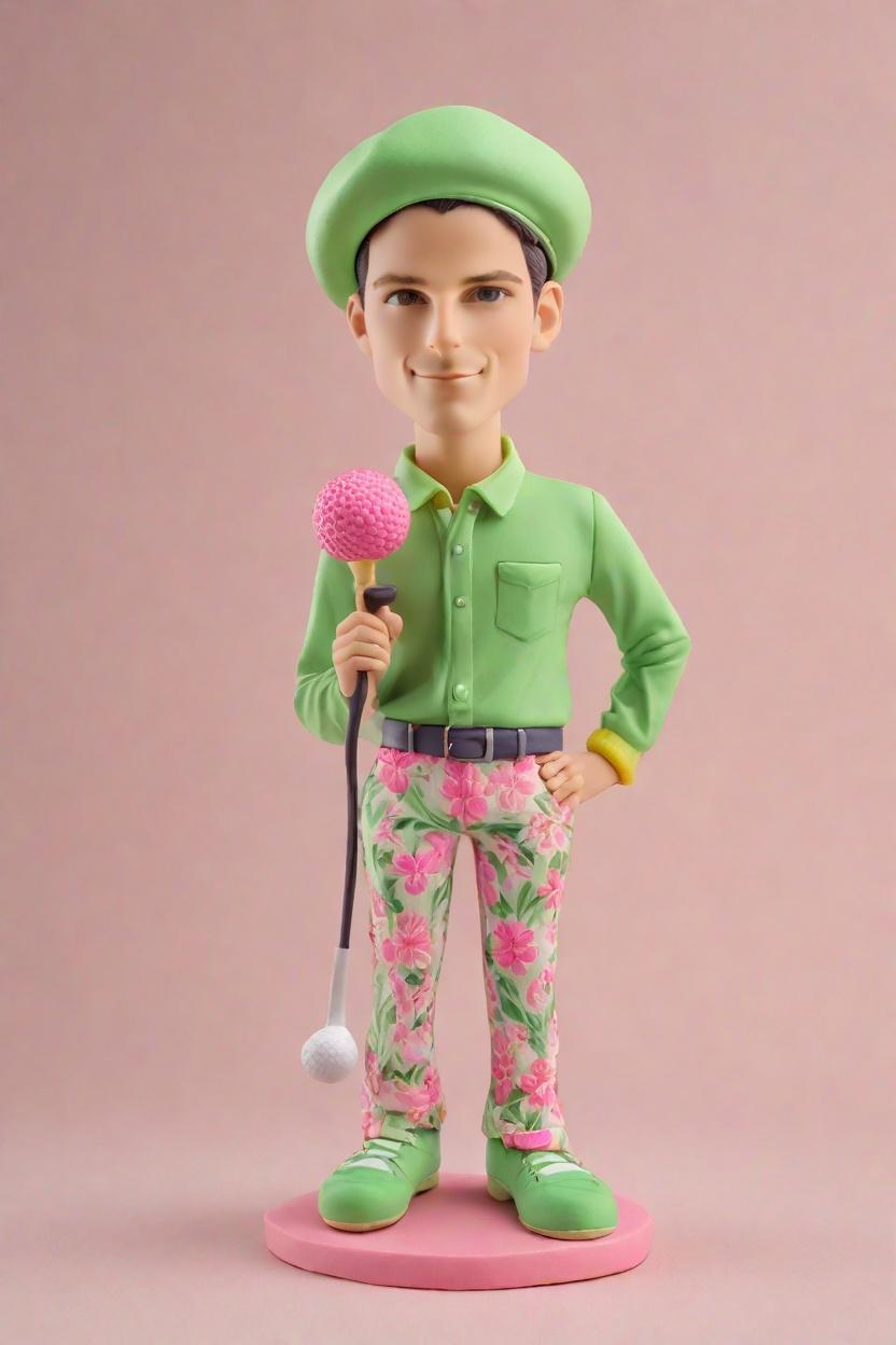 Custom Golf Swing Bobblehead,John Shares His Golfing Moment with a Custom Bobblehead