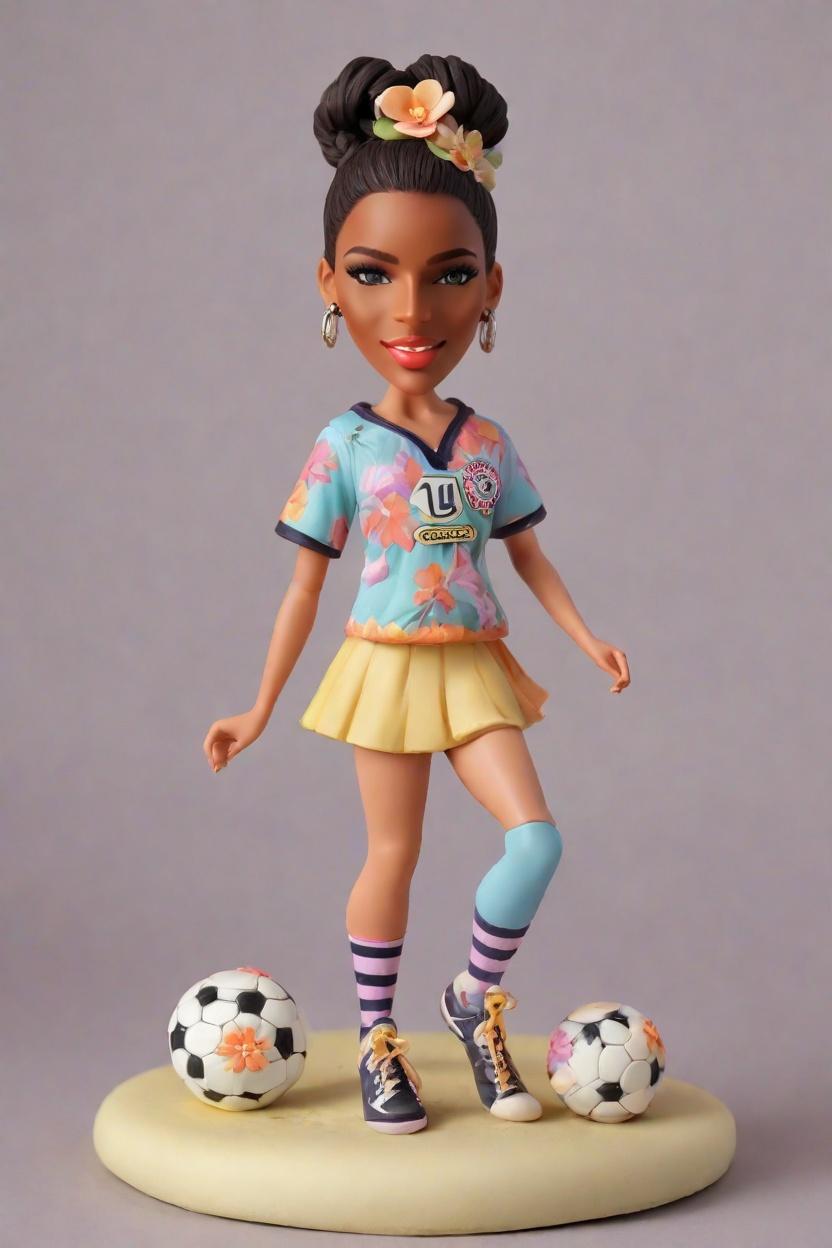 Custom Kicking Soccer Figurine Bobblehead,She's Making Her Own Playful Soccer Bobblehead Doll!