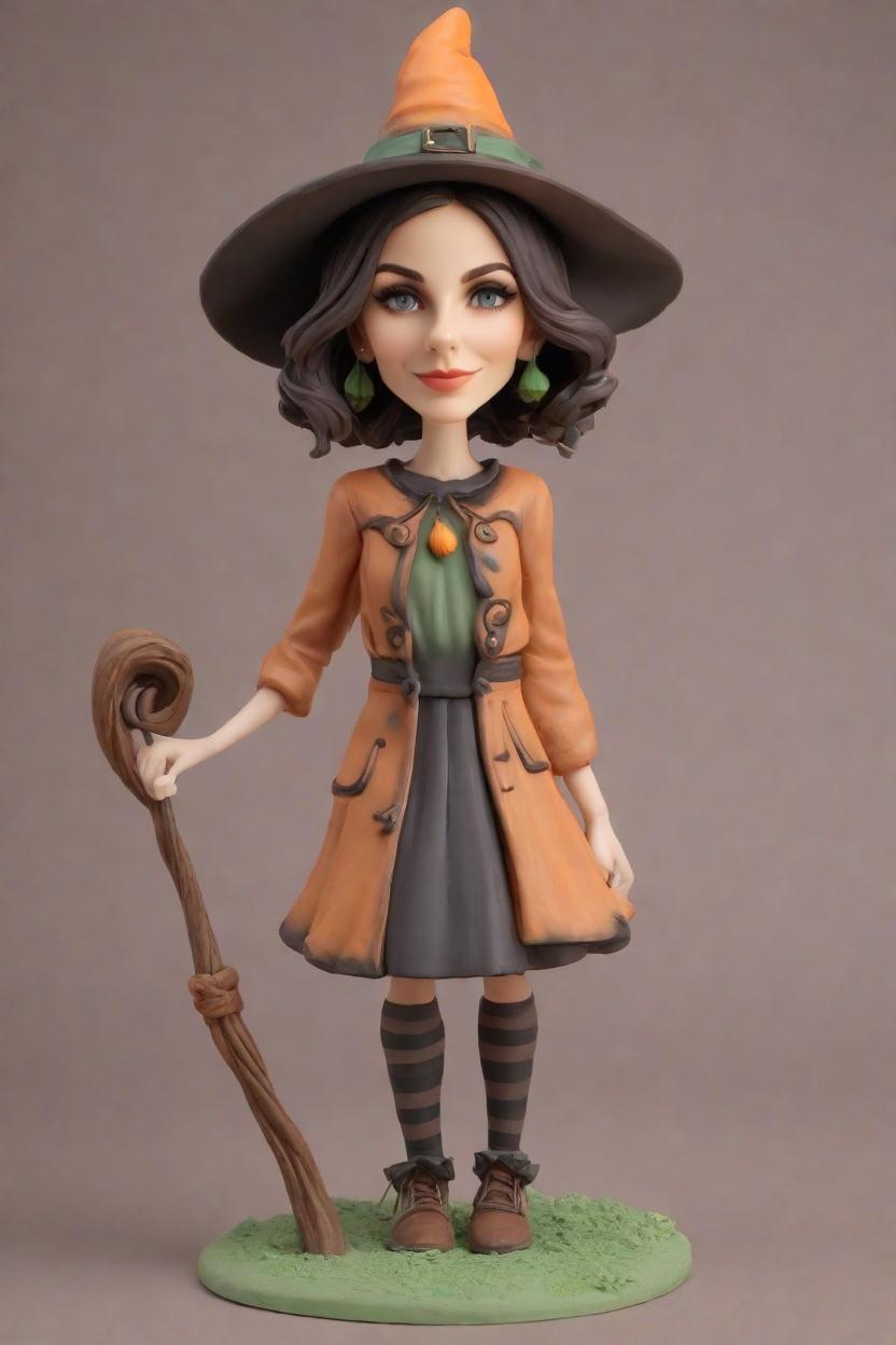 Discovering the Magic: A Fashionable Take on Custom Bobblehead Dolls for Halloween,Meet My New BFF: A Winking Witch Bobblehead Doll I Created for Halloween