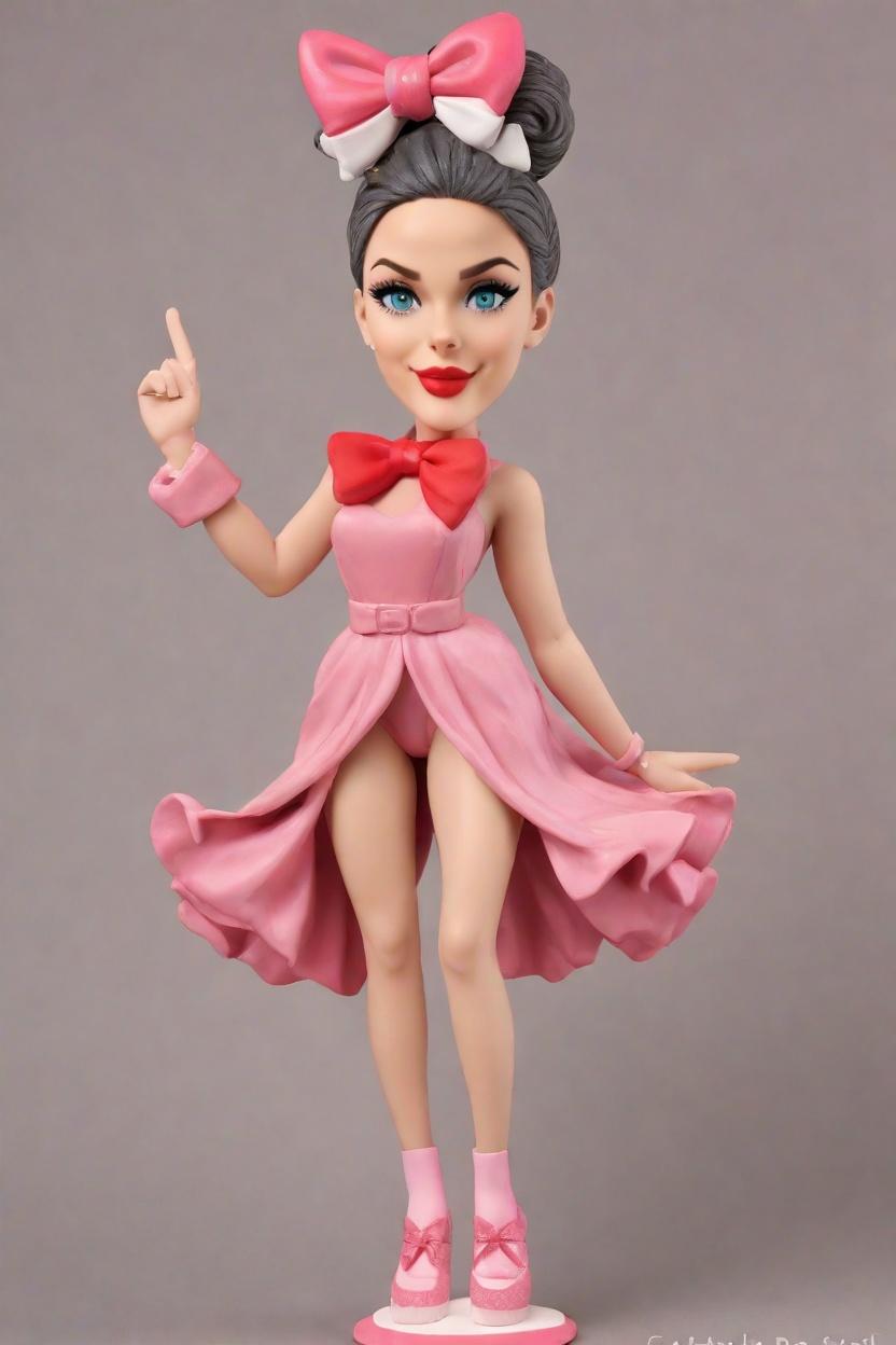 Joyful Leap Custom Sparkle Bobblehead,She's Jumping for Joy with Her New Bobblehead!
