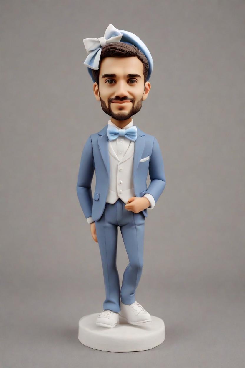 custom Graduation Triumphant Bobblehead,He Made His Own Bobblehead Throwing Cap!