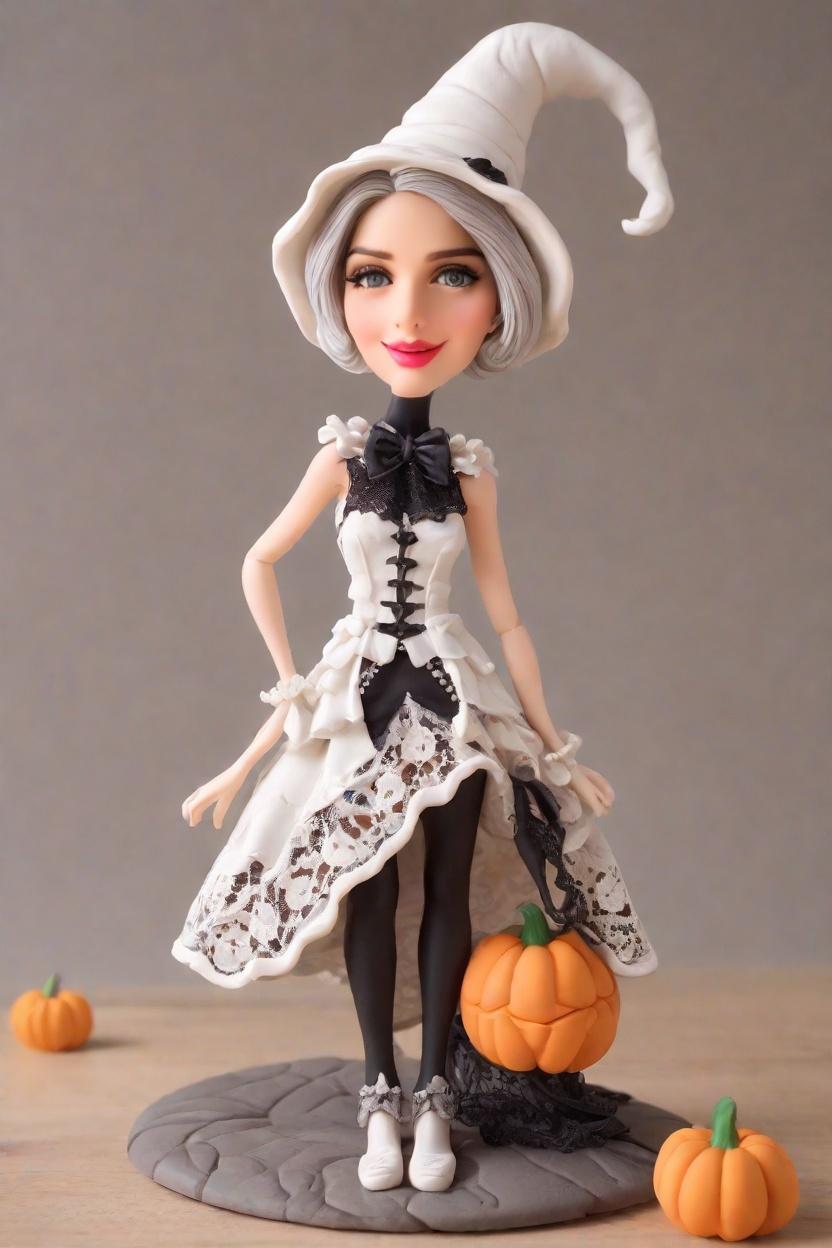 Spooky Custom Playful Bobblehead,She Created a Spooky Pumpkin-Holding Bobblehead Doll!