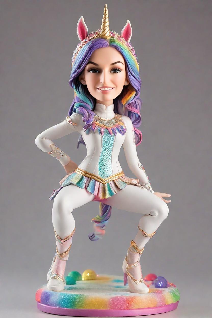 The Ultimate Festive Unicorn Figurine: A Custom Bobblehead Doll Trend,She Jumped for Joy! Creating Her Own Festive Unicorn Bobblehead Doll