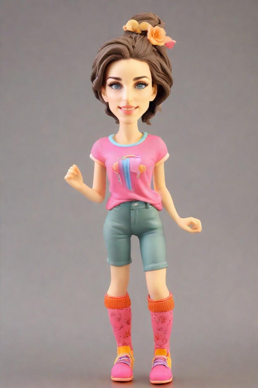 Custom Playful Pose Bobblehead,She Created Her Own Funky Bobblehead Doll!